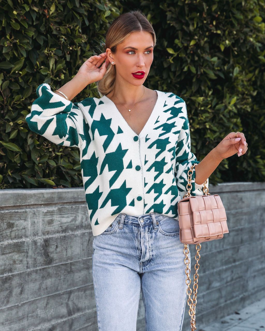 Strike A Pose Houndstooth Cardigan sold by Vici product image thumbnail 5