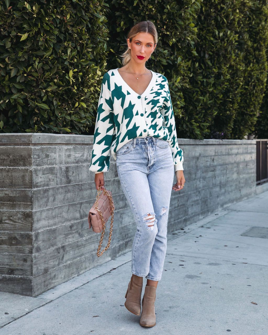 Strike A Pose Houndstooth Cardigan sold by Vici product image thumbnail 3