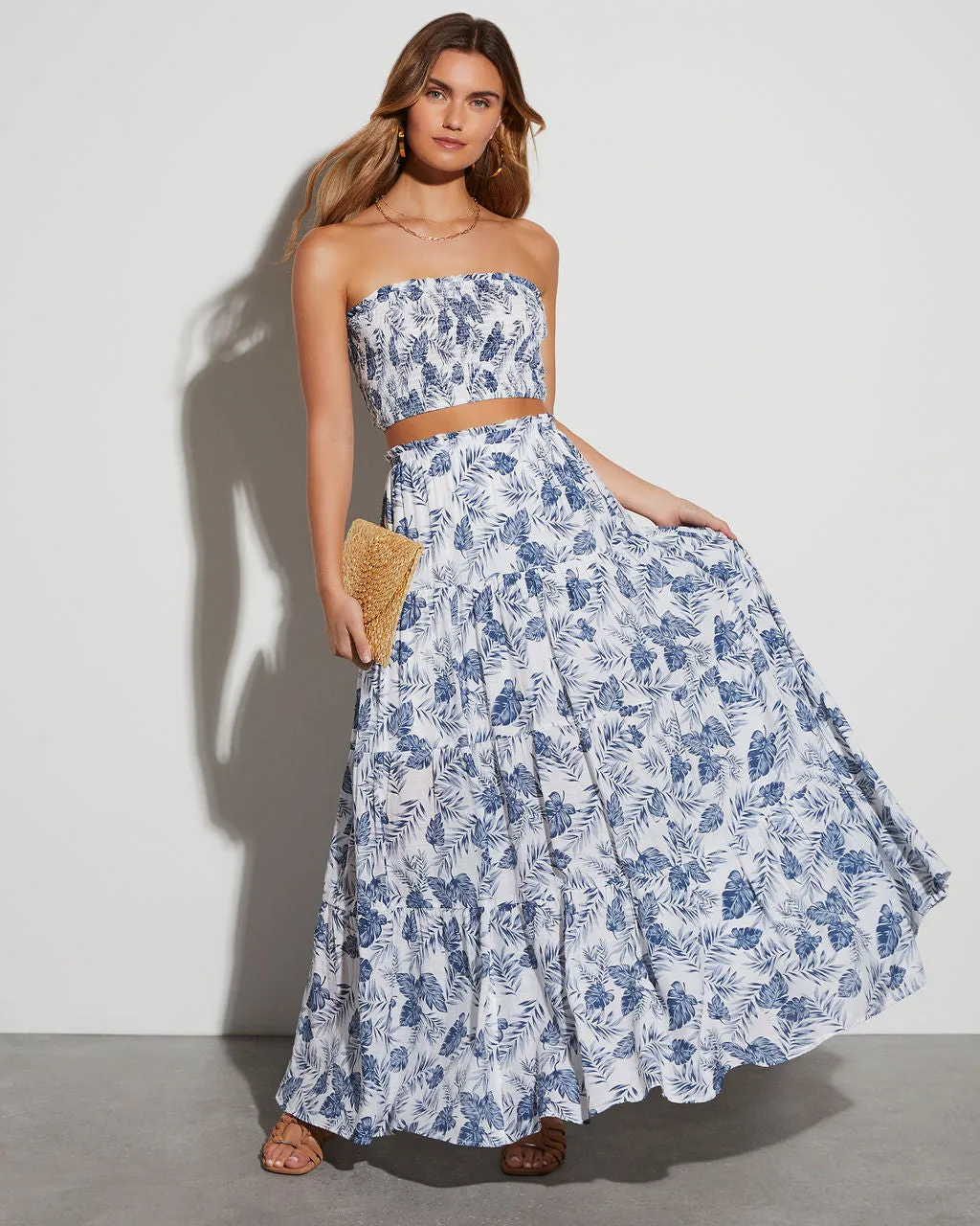 Stassi Tropical Print Maxi Skirt sold by Vici
