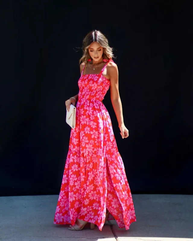 Cascais Smocked Maxi Dress sold by Vici