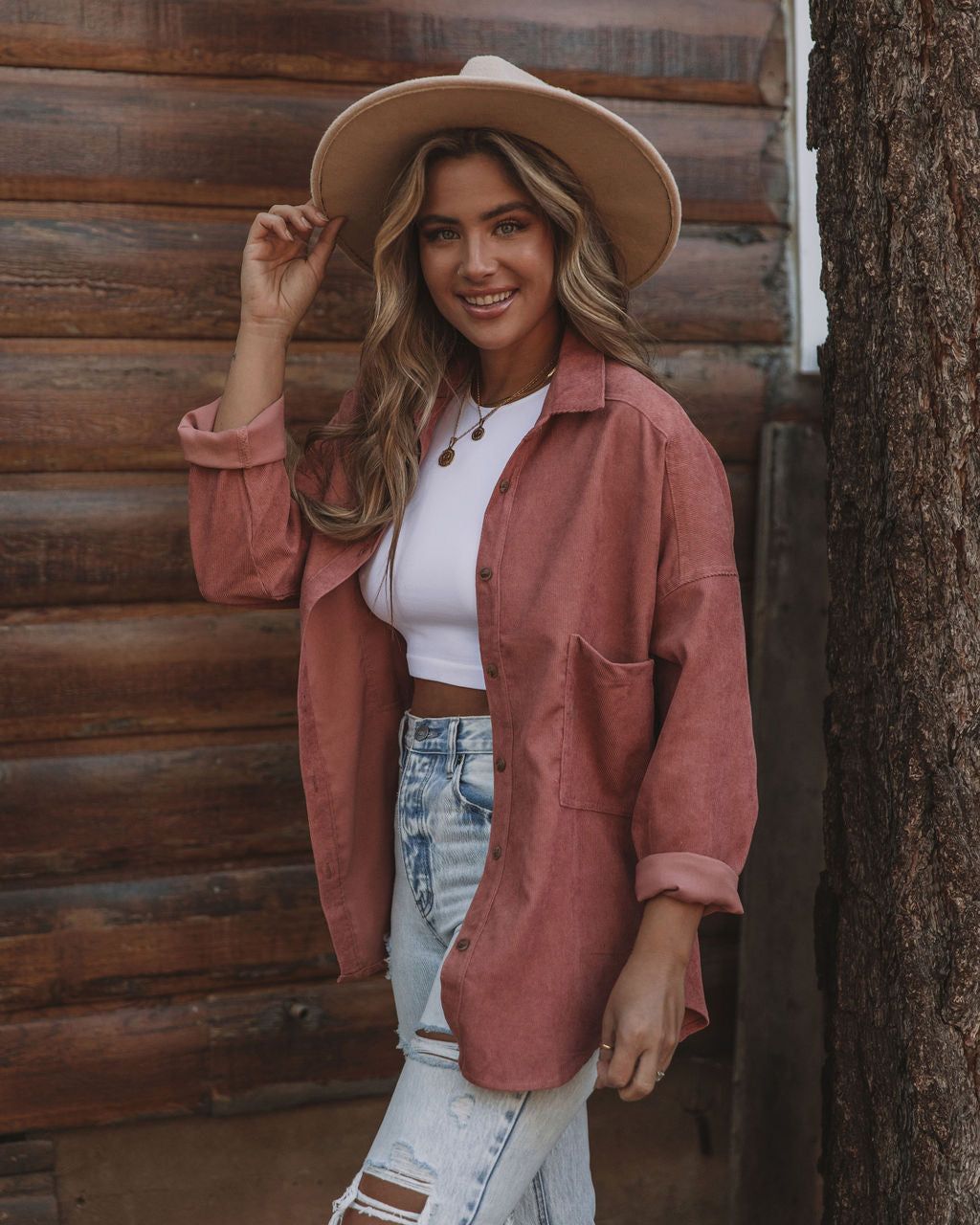 Refresh Pocketed Button Down Corduroy Top - Rosewood - FINAL SALE sold by Vici product image thumbnail 8