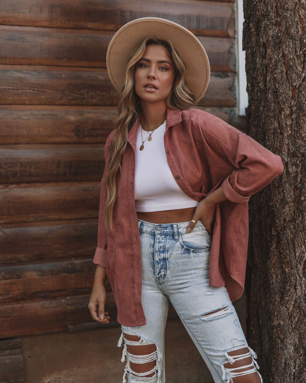 Refresh Pocketed Button Down Corduroy Top - Rosewood - FINAL SALE sold by Vici product image thumbnail 10