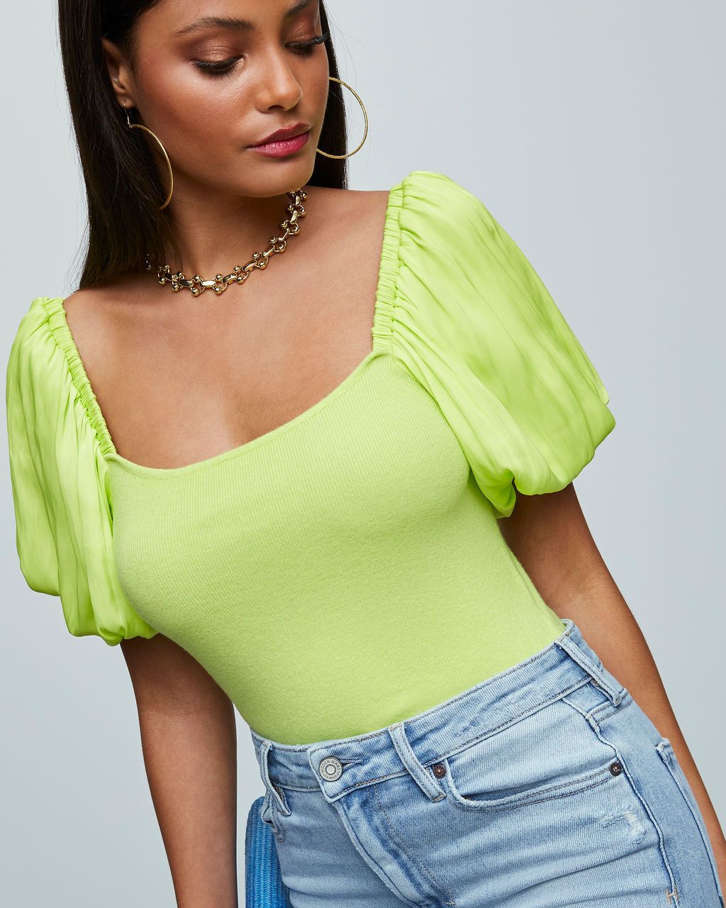 Candice Puff Sleeve Crop Top sold by Vici product image thumbnail 3