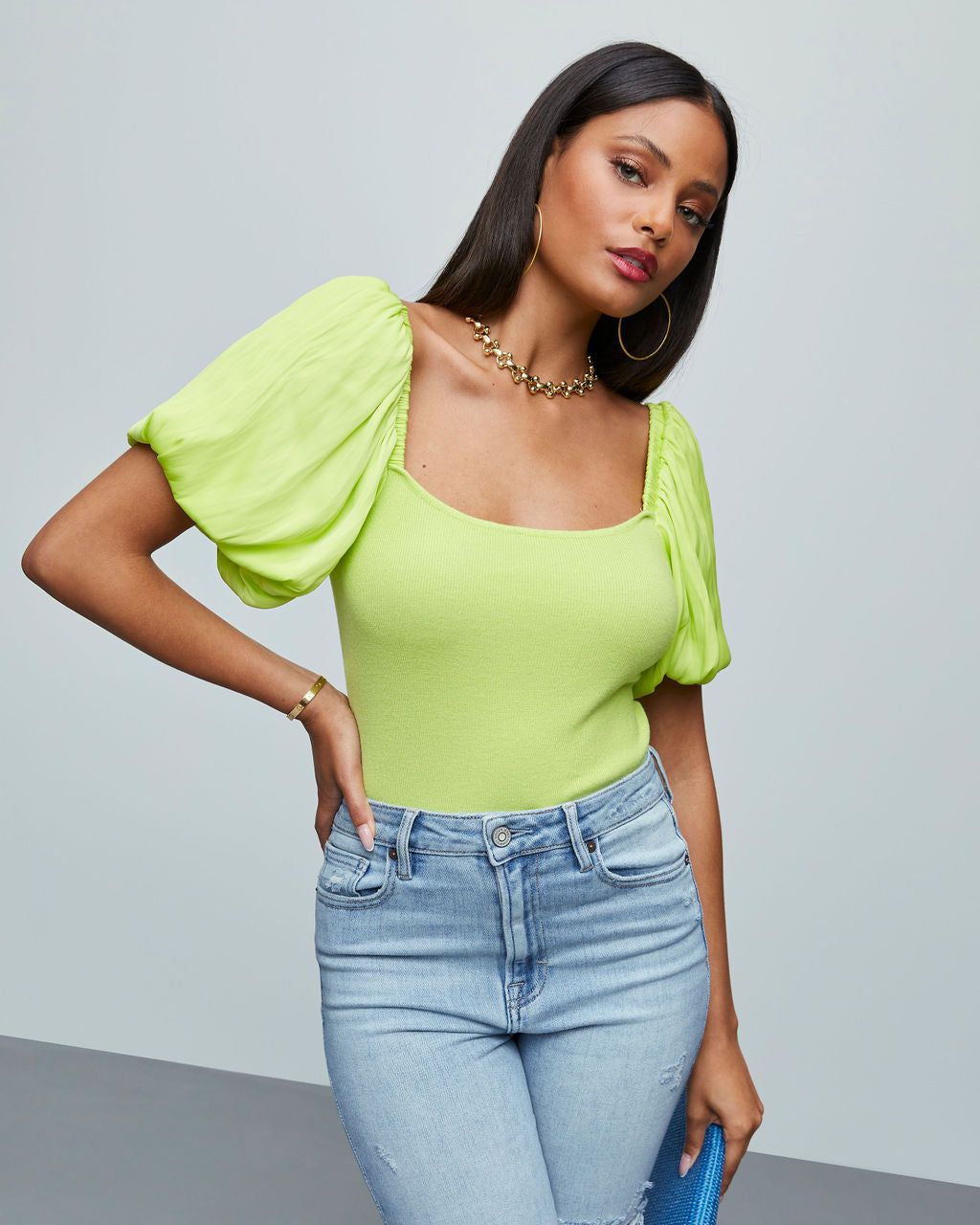 Candice Puff Sleeve Crop Top sold by Vici product image thumbnail 5