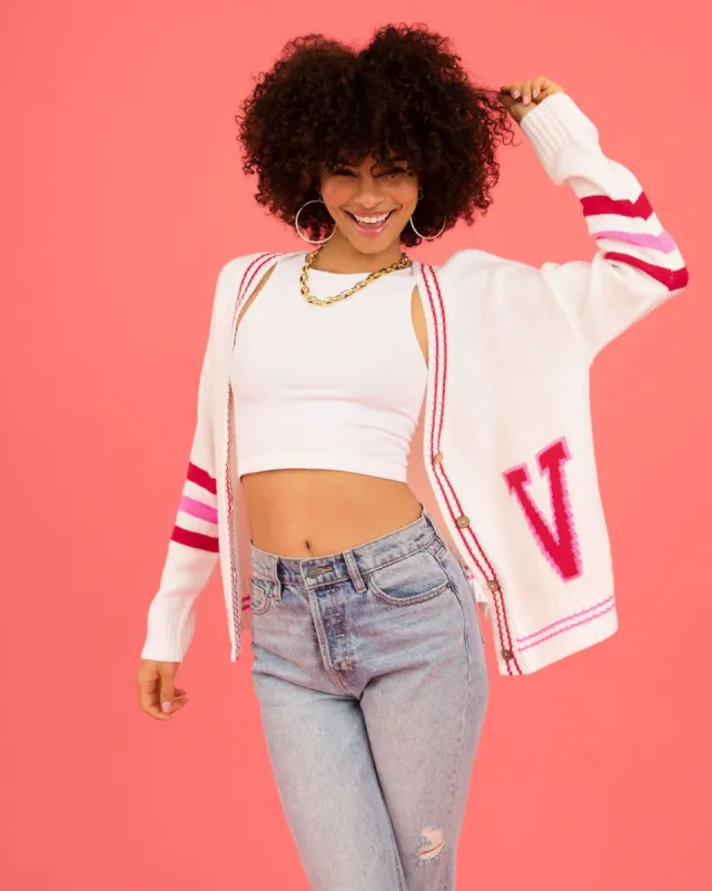 V-Day Button Front Cardigan sold by Vici