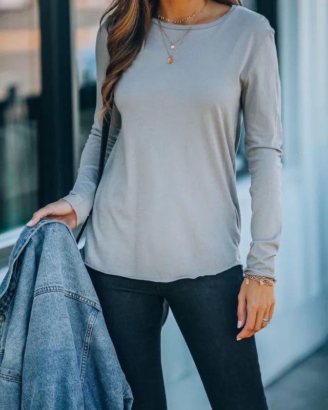 Unwritten Cotton Long Sleeve Tee - Light Grey - FINAL SALE sold by Vici