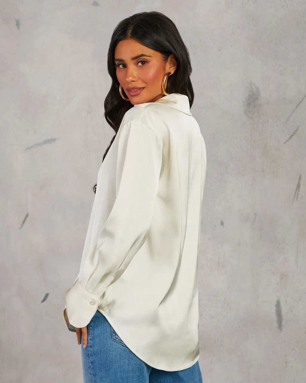 Kayla Satin Button Down Top sold by Vici product image thumbnail 4