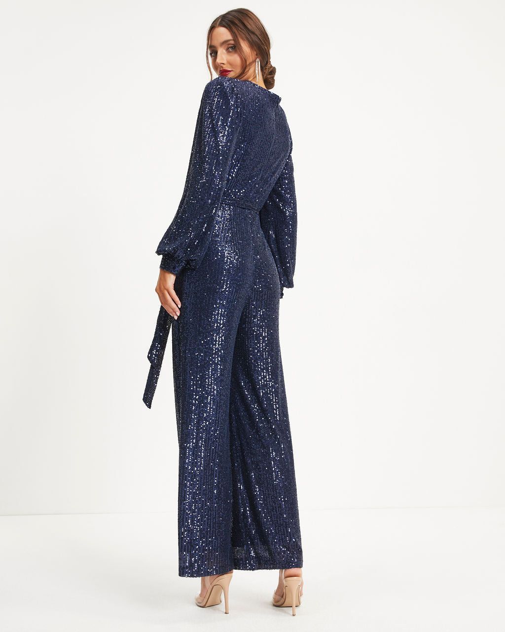 Whole New World Sequin Front Tie Jumpsuit sold by Vici product image thumbnail 4