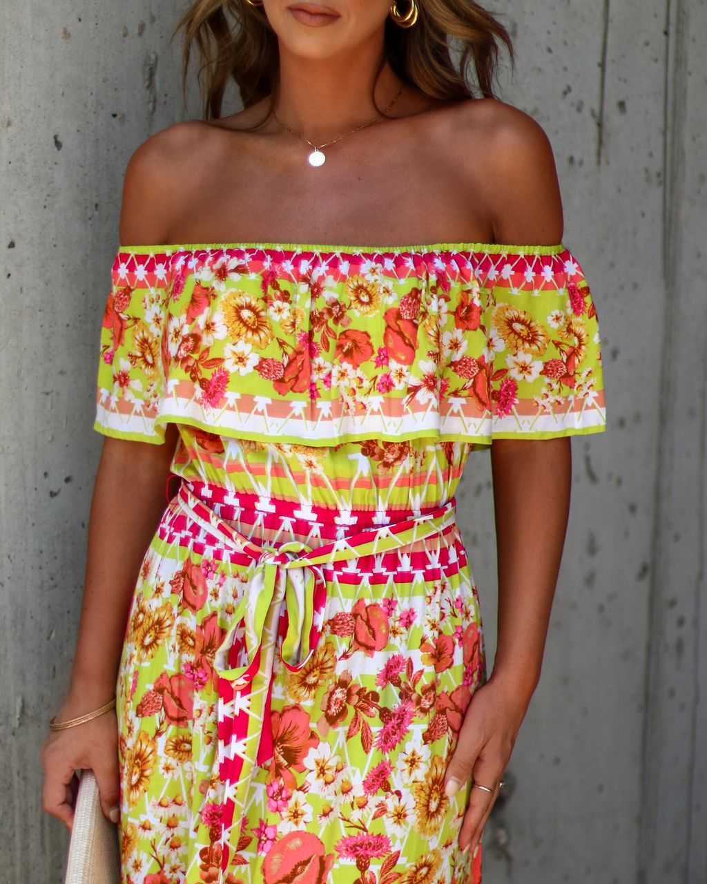 Etienne Off Shoulder Floral Maxi Dress sold by Vici product image thumbnail 3