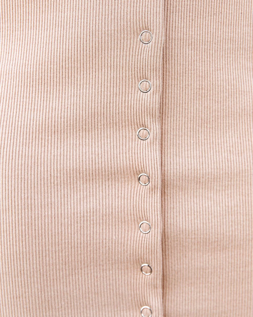 Kamila Button Down Ribbed Knit Midi Dress - Oatmeal - FINAL SALE sold by Vici product image thumbnail 4