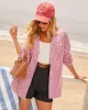 Anthem Bishop Sleeve Striped Button Down Top sold by Vici