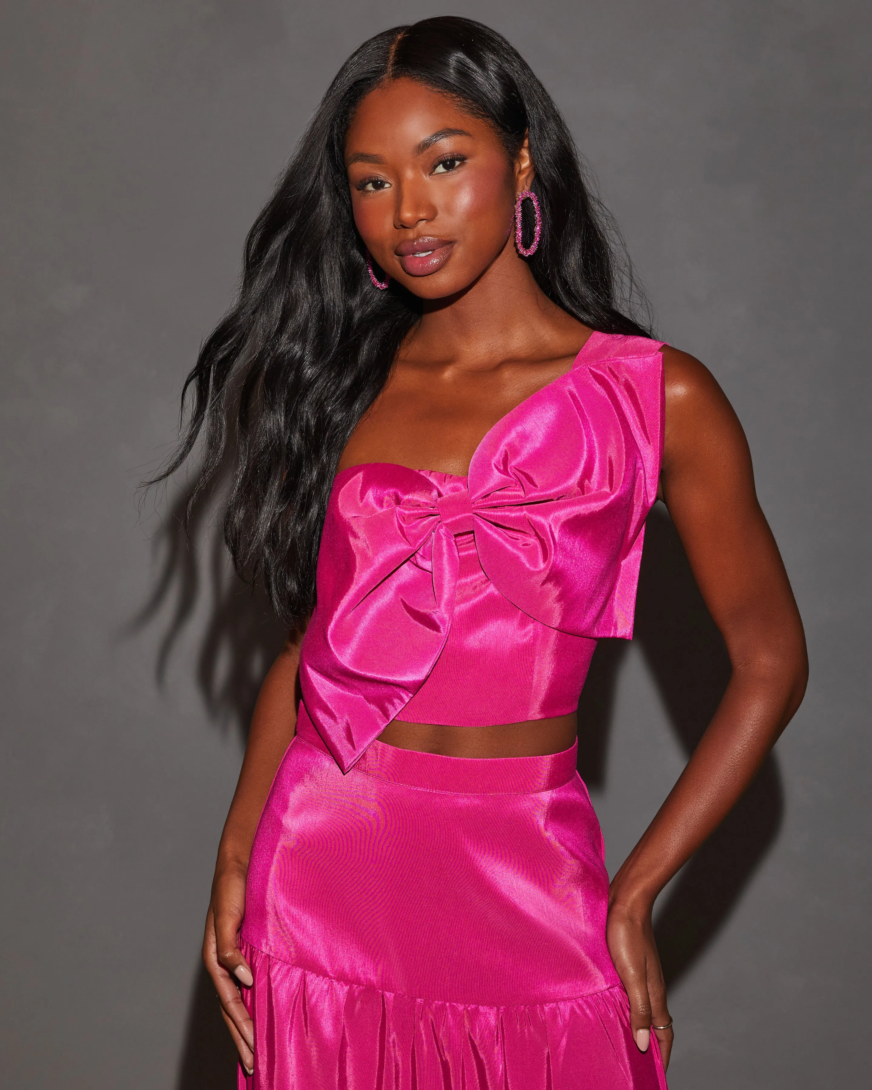 Lorelai One Shoulder Bow Blouse sold by Vici product image thumbnail 3