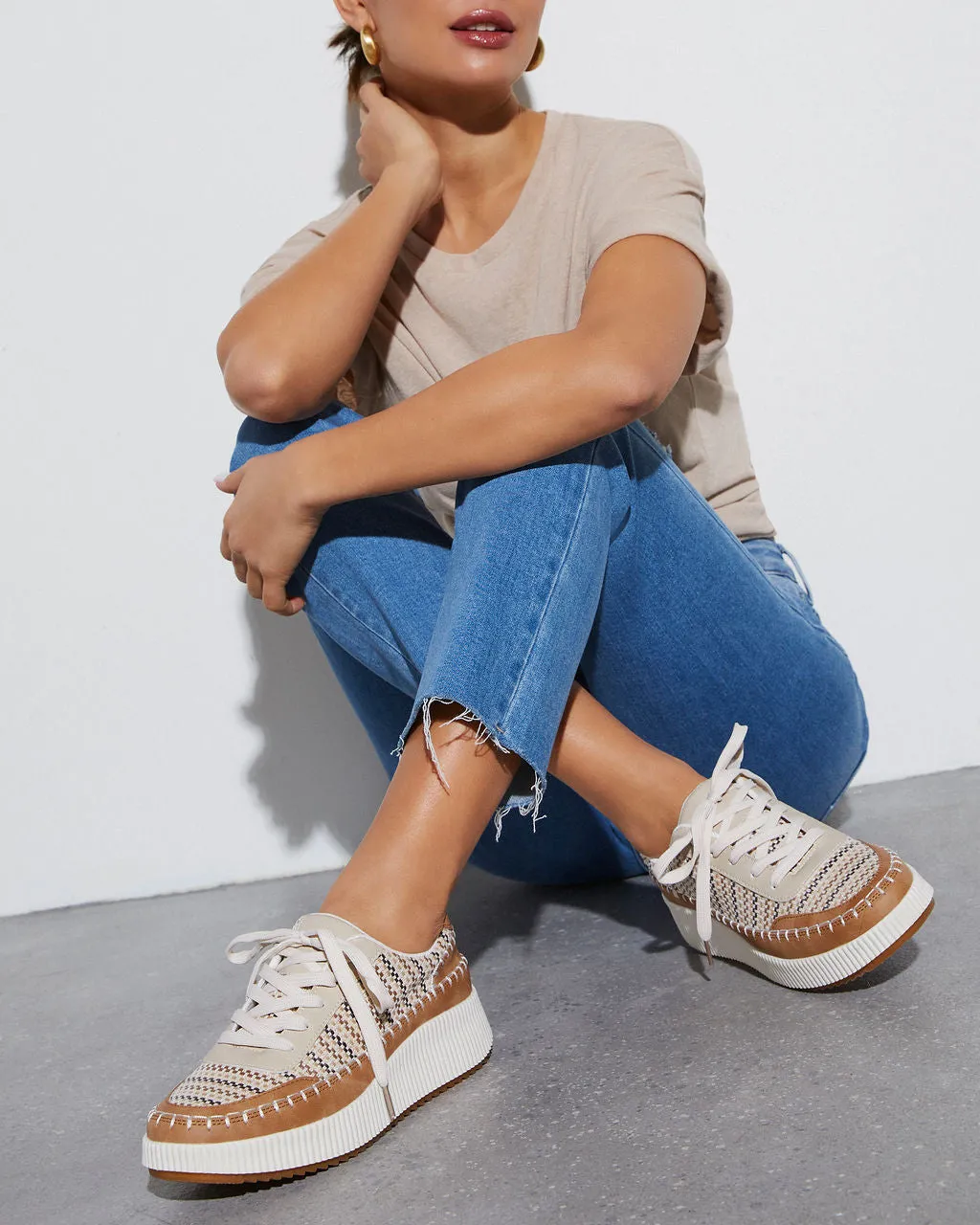 Elevation Woven Platform Sneakers sold by Vici