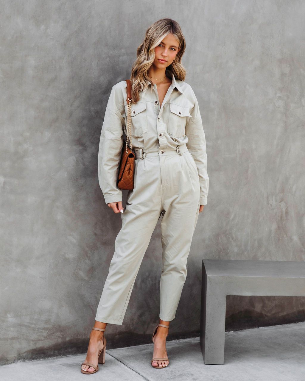 Understated Utility Cotton Pocketed Jumpsuit sold by Vici product image thumbnail 6