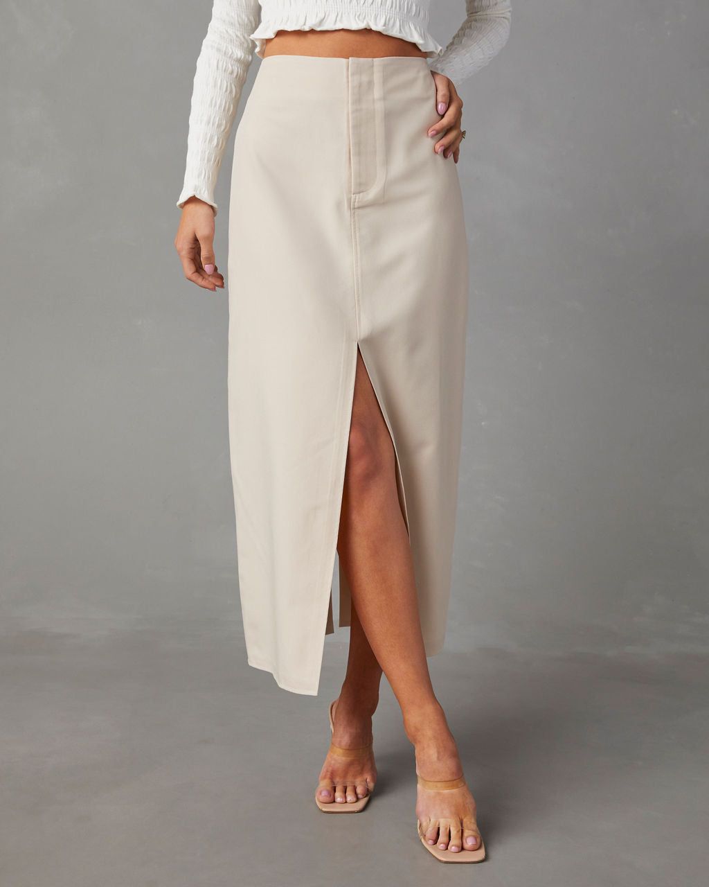 Faithful To You Slit Maxi Skirt - Taupe - SALE sold by Vici product image thumbnail 5