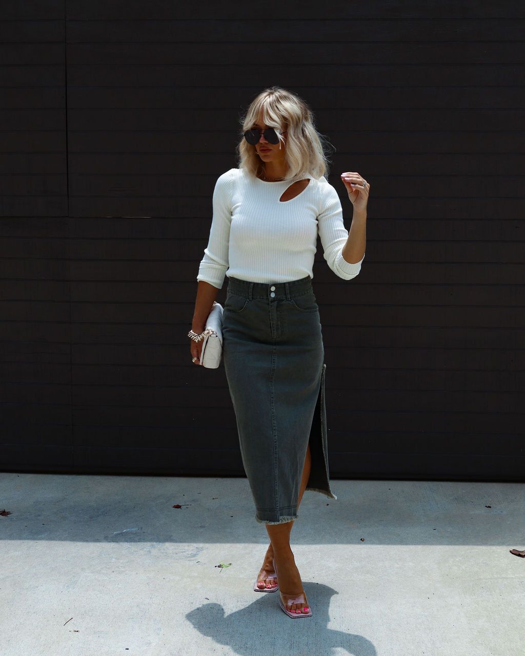 Montclair Cutout Ribbed Knit Sweater Top - Ivory sold by Vici product image thumbnail 6