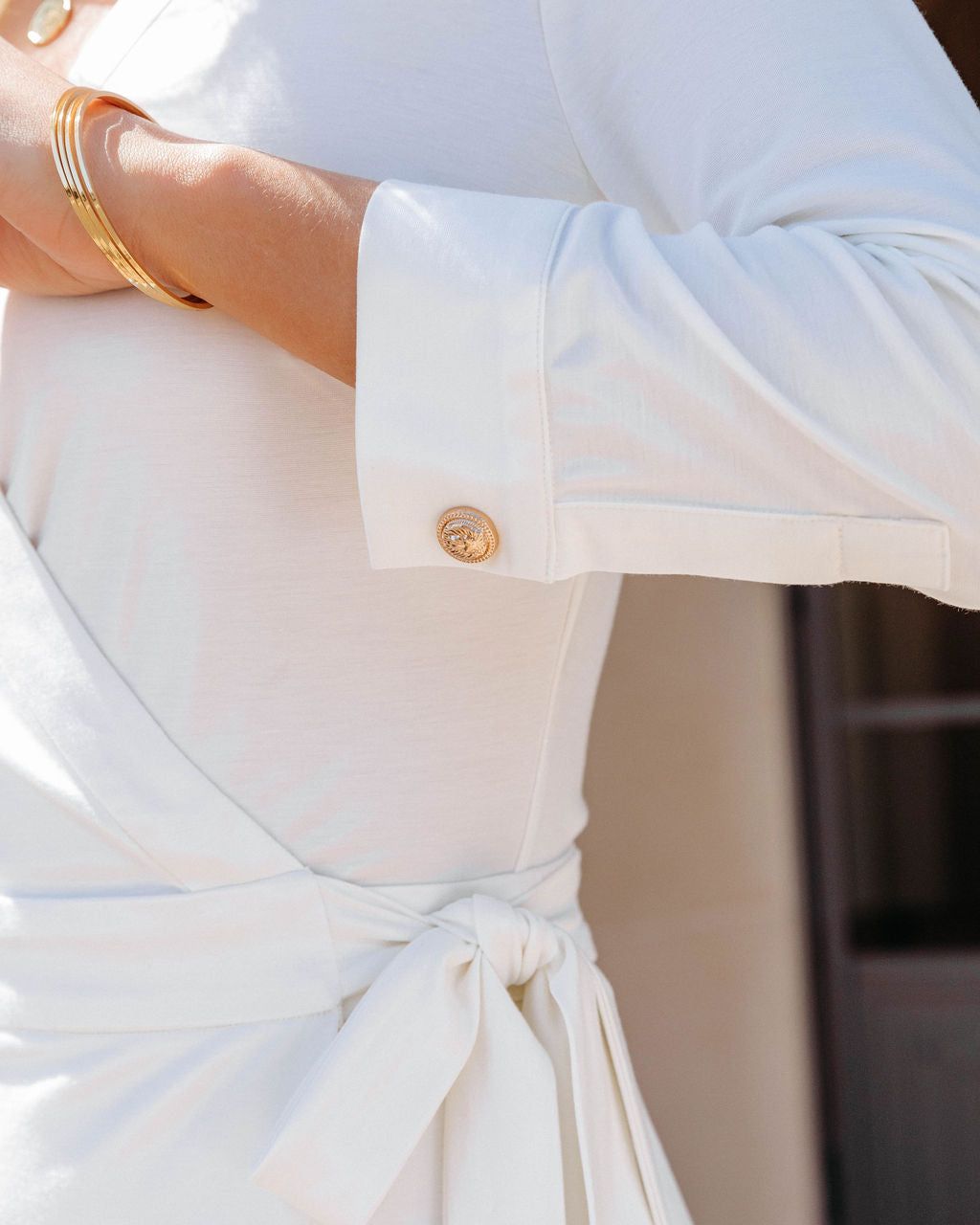 Marvie Collared Knit Wrap Romper sold by Vici product image thumbnail 4