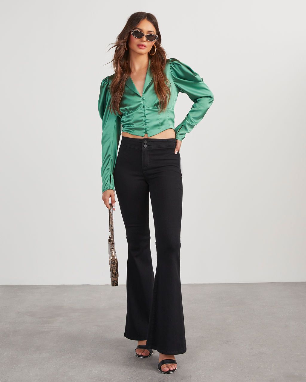 Stelio Satin Top - Green - SALE sold by Vici product image thumbnail 6