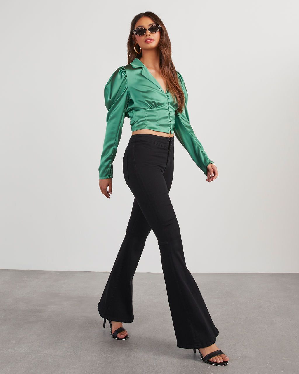 Stelio Satin Top - Green - SALE sold by Vici product image thumbnail 3