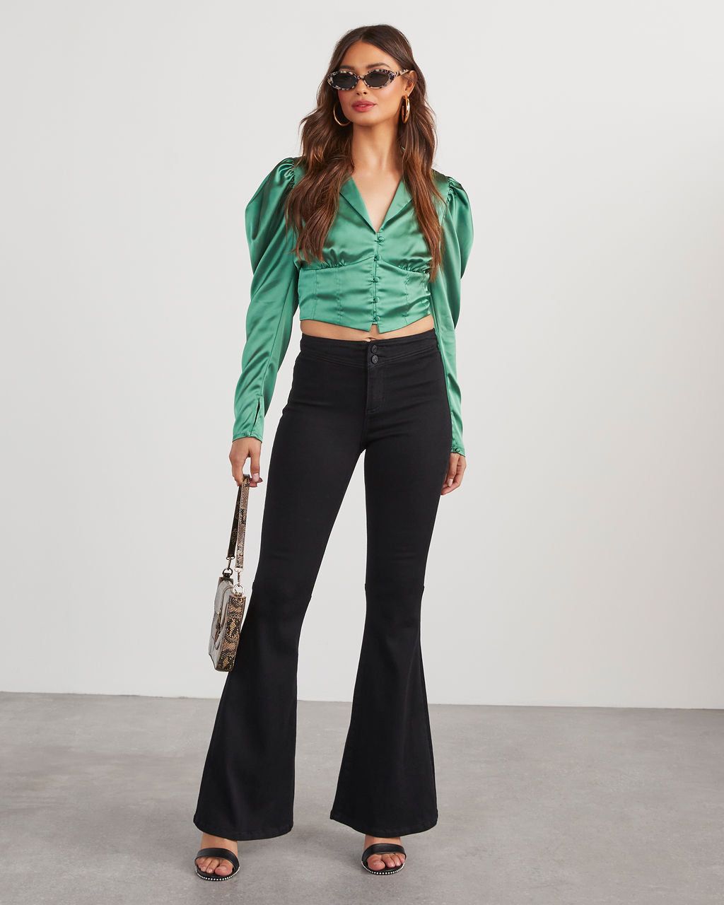 Stelio Satin Top - Green - SALE sold by Vici