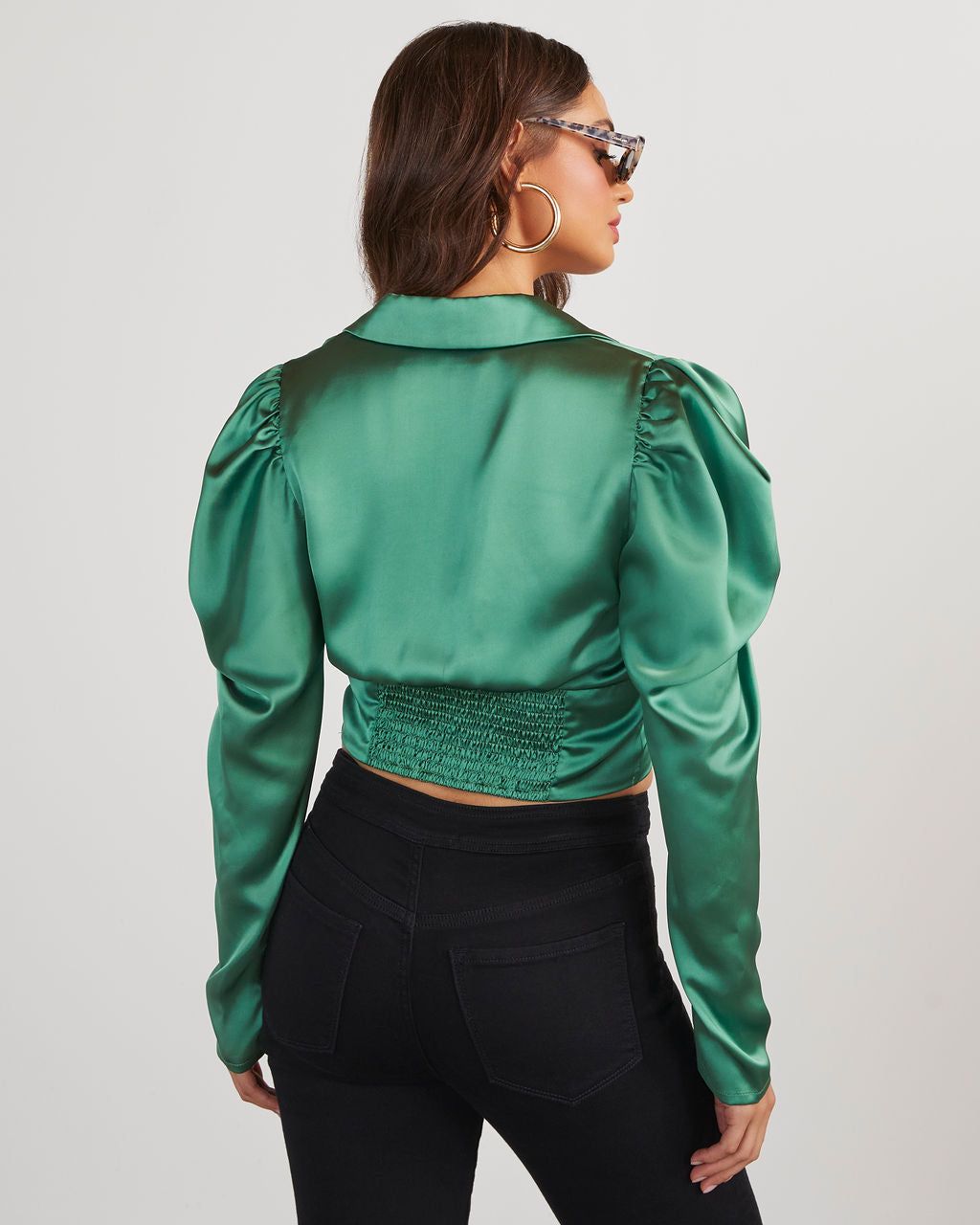 Stelio Satin Top - Green - SALE sold by Vici product image thumbnail 4