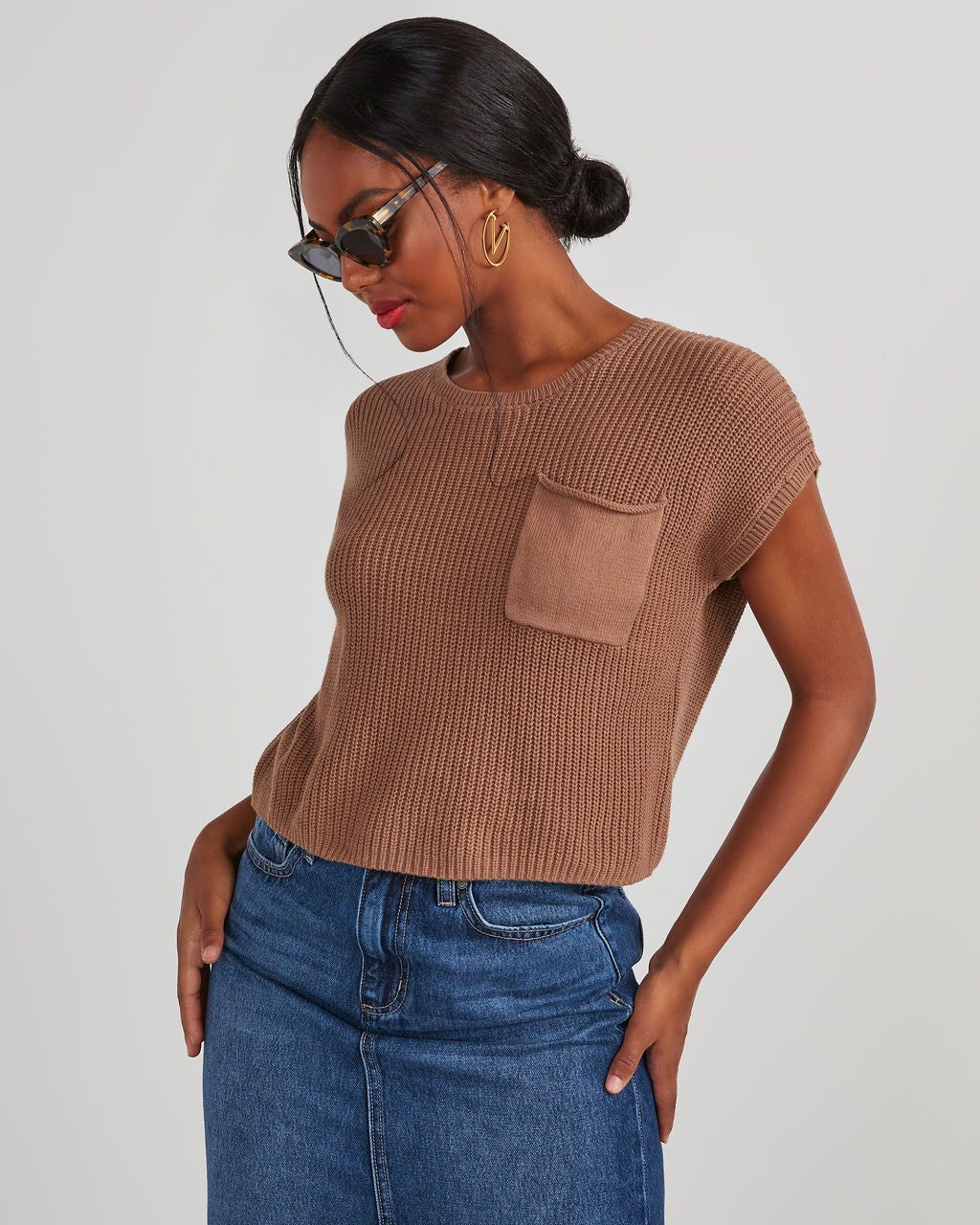 Kerry Relaxed Sweater Top - Camel sold by Vici