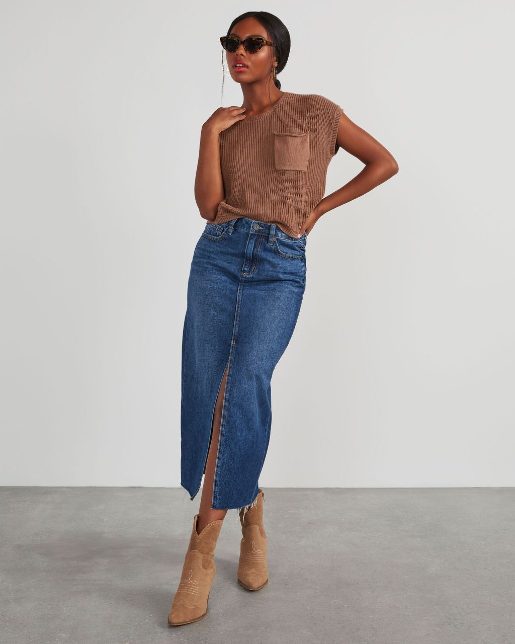 Kerry Relaxed Sweater Top - Camel sold by Vici product image thumbnail 2