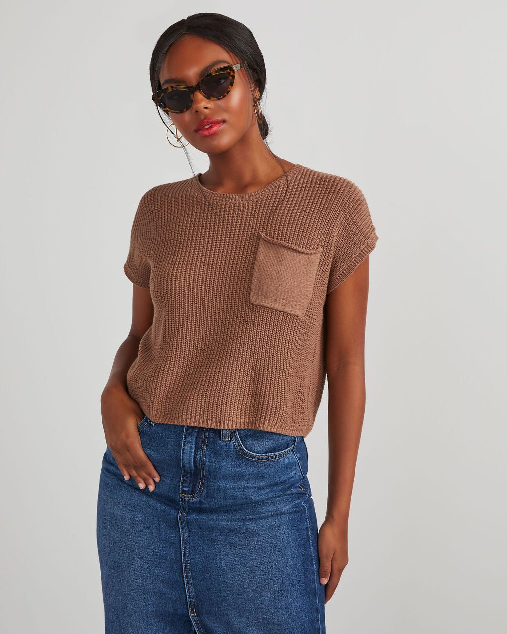 Kerry Relaxed Sweater Top - Camel sold by Vici product image thumbnail 3