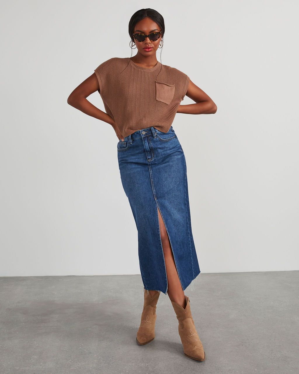 Kerry Relaxed Sweater Top - Camel sold by Vici product image thumbnail 5