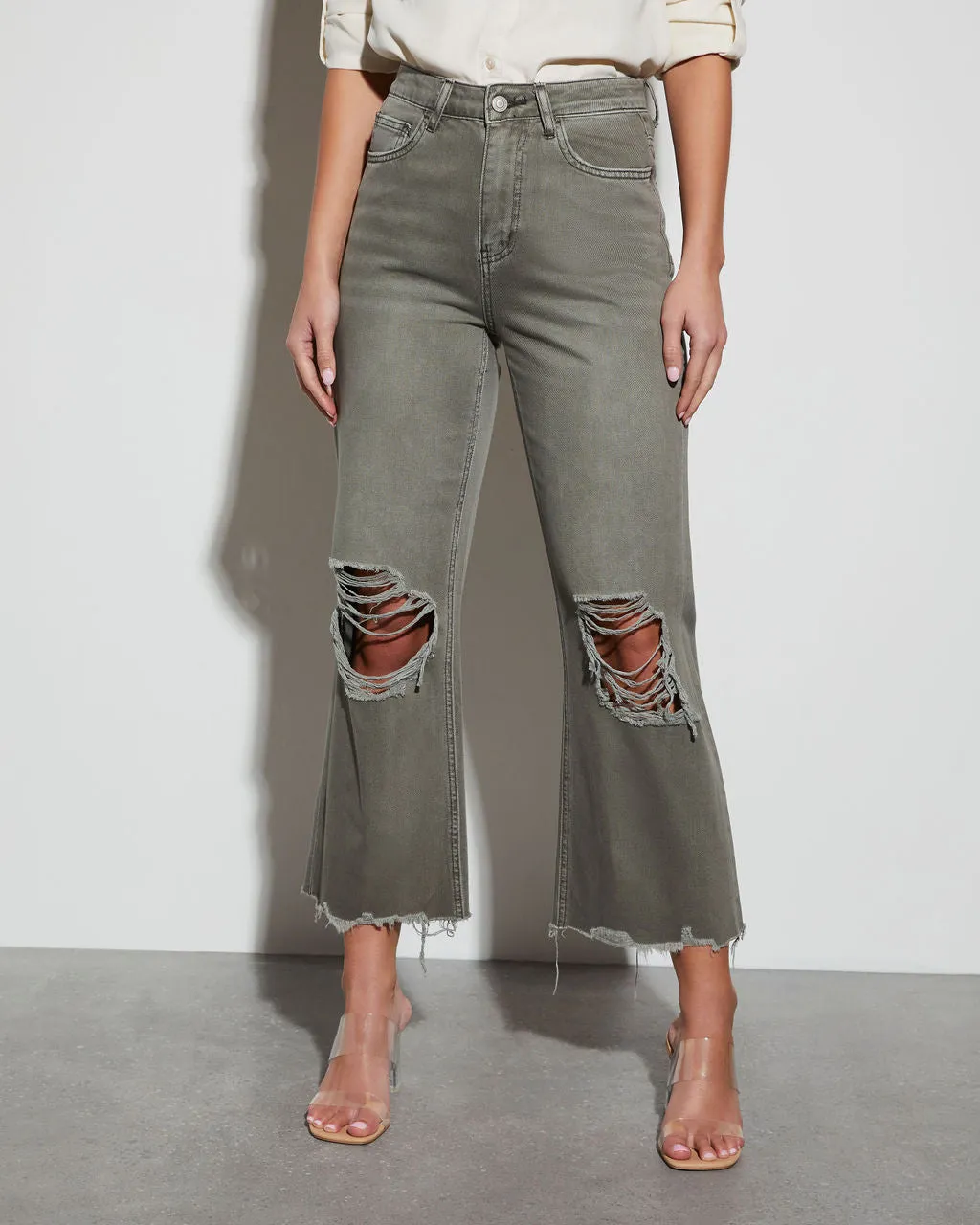 Romani Distressed Crop Jeans sold by Vici