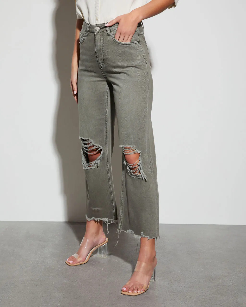 Romani Distressed Crop Jeans sold by Vici product image thumbnail 3