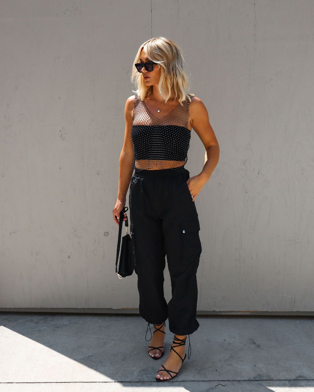 Rockstar Rhinestone Embellished Top - Black - FINAL SALE sold by Vici product image thumbnail 5