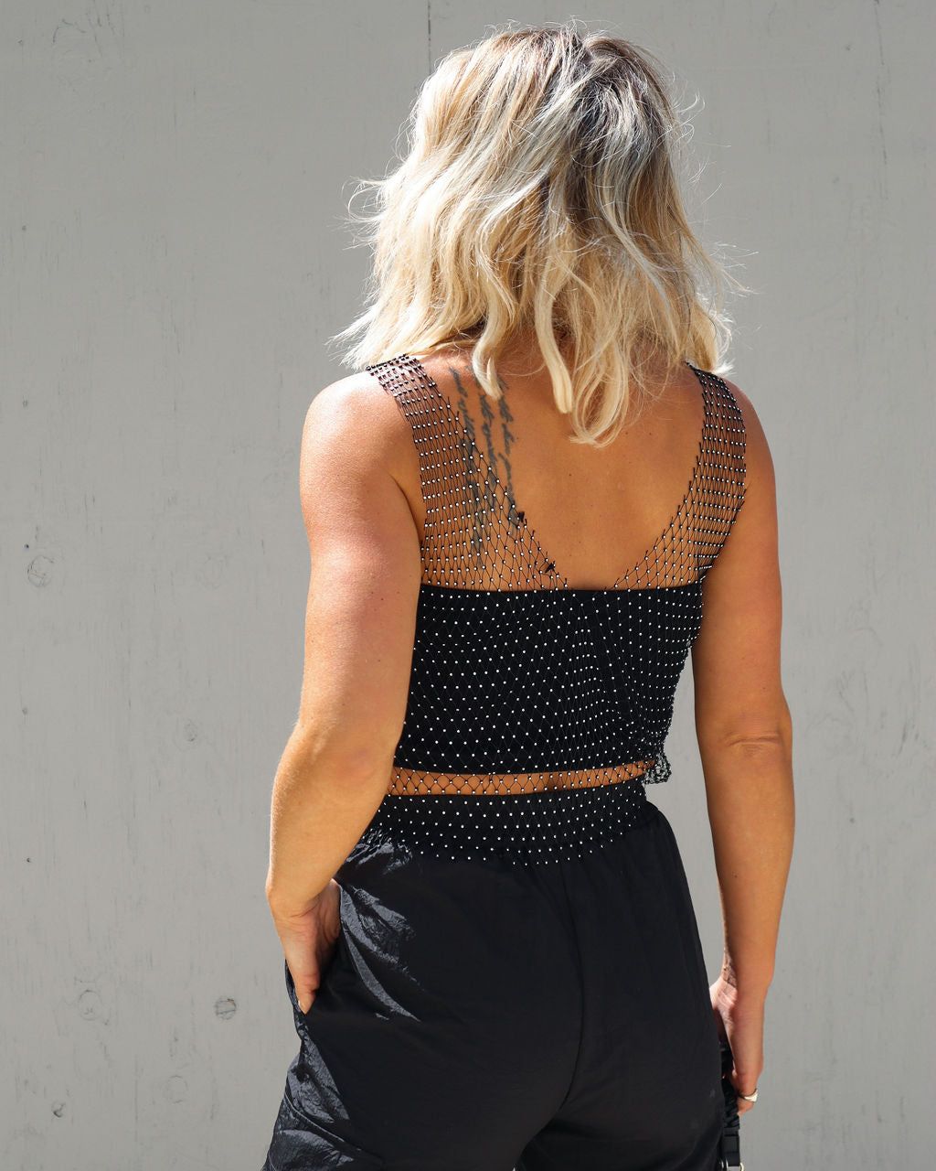 Rockstar Rhinestone Embellished Top - Black - FINAL SALE sold by Vici product image thumbnail 2