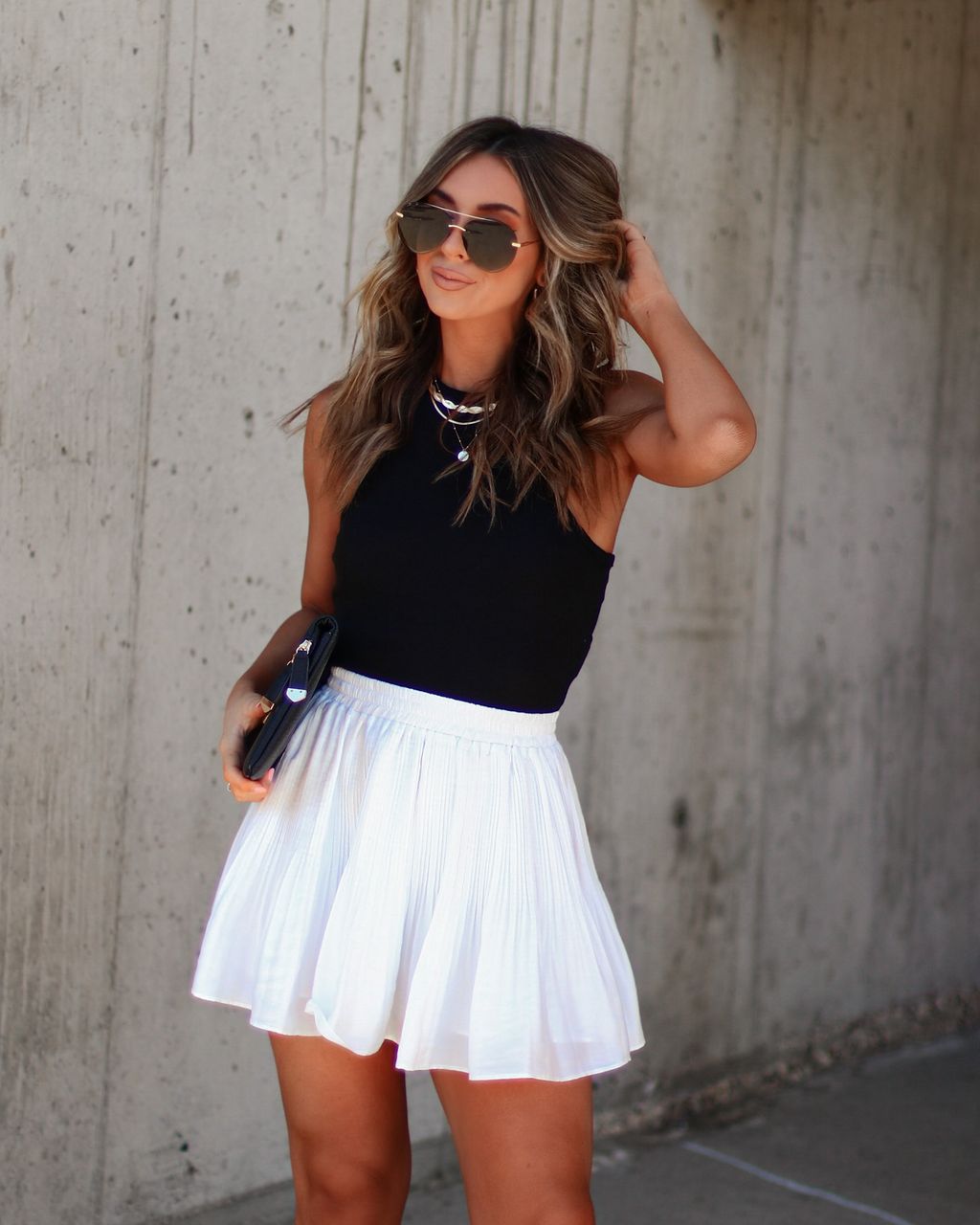 Hamptons Babe Pleated Skort - White - FINAL SALE sold by Vici