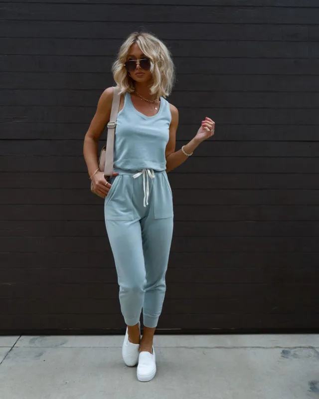 Placerville Pocketed Drawstring Jumpsuit sold by Vici