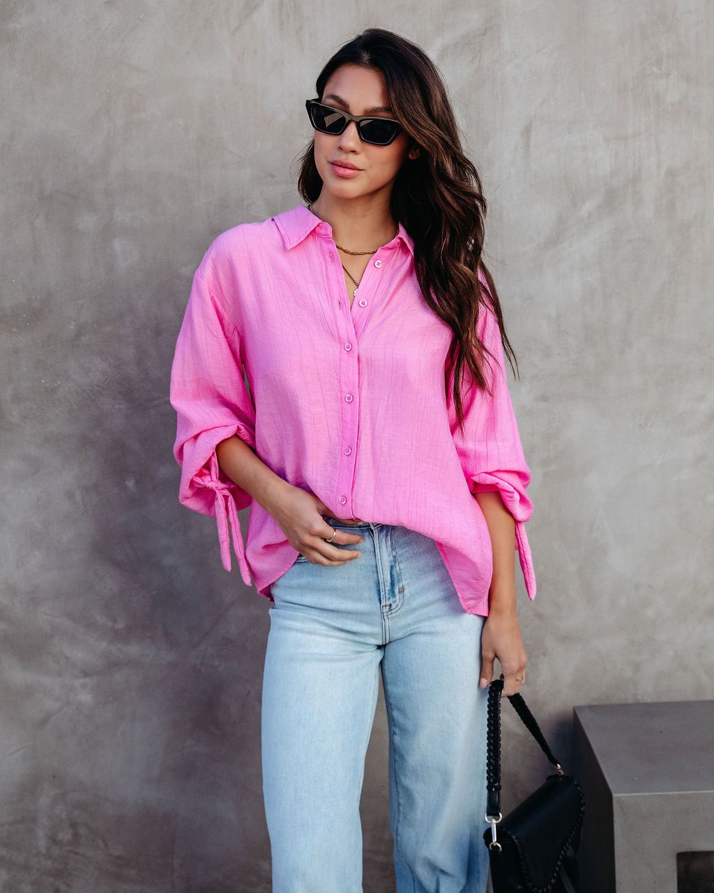 Full Of Surprises Back Tie Button Down Top sold by Vici product image thumbnail 2