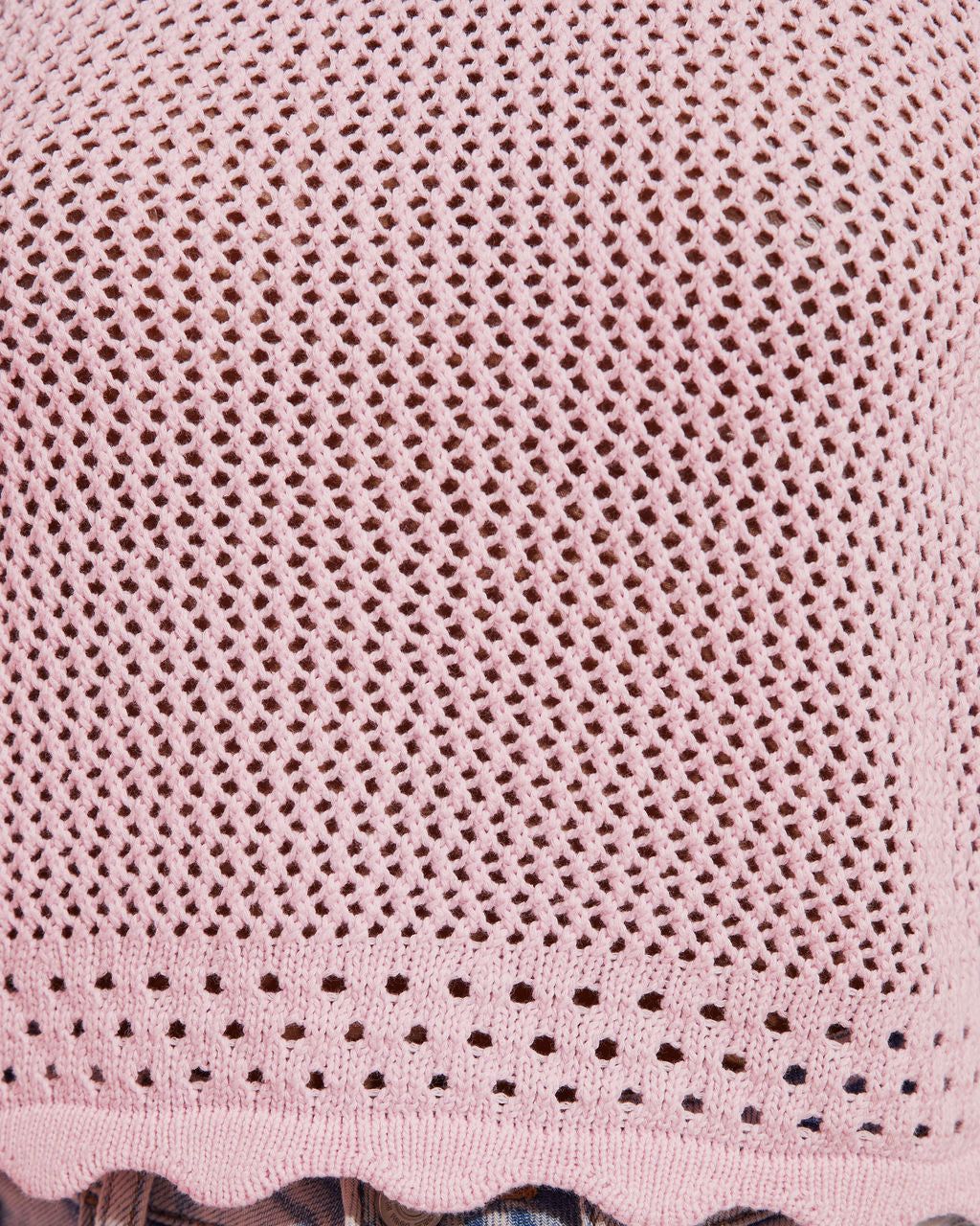 Tulare Crochet Knit Crop Tank - Pink - FINAL SALE sold by Vici product image thumbnail 3