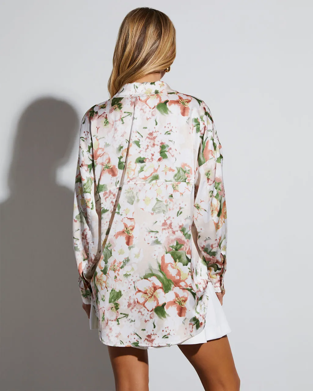 Marren Satin Floral Button Down Top sold by Vici product image thumbnail 3