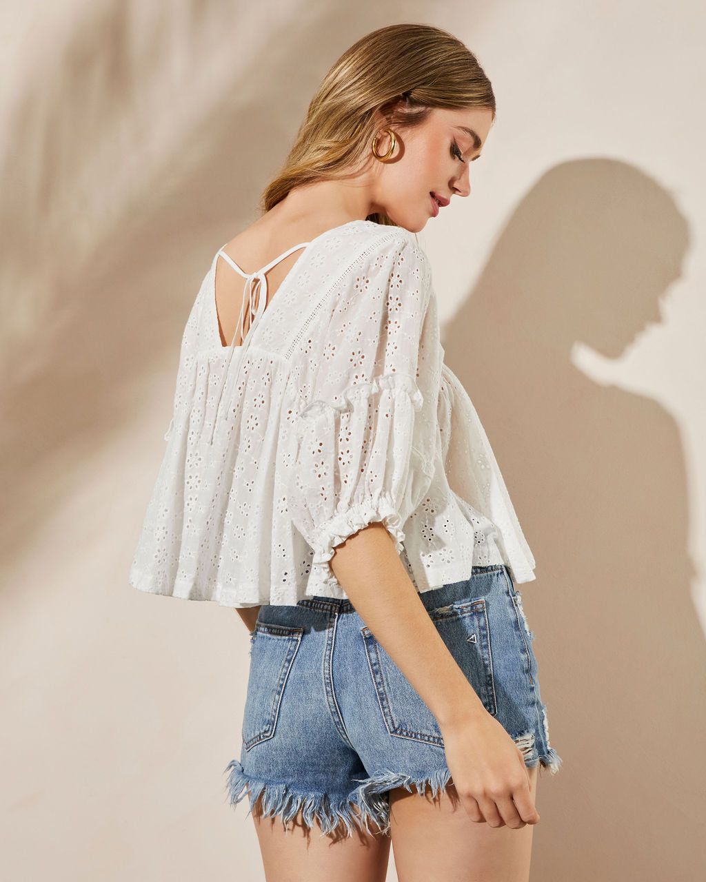 Reine Eyelet Babydoll Top sold by Vici product image thumbnail 2