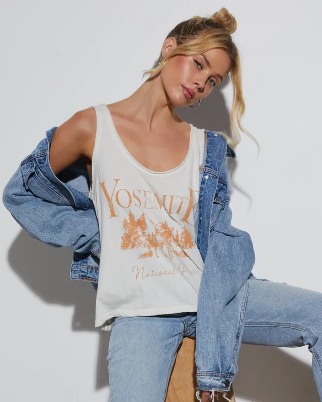 Yosemite Cotton Graphic Tank sold by Vici