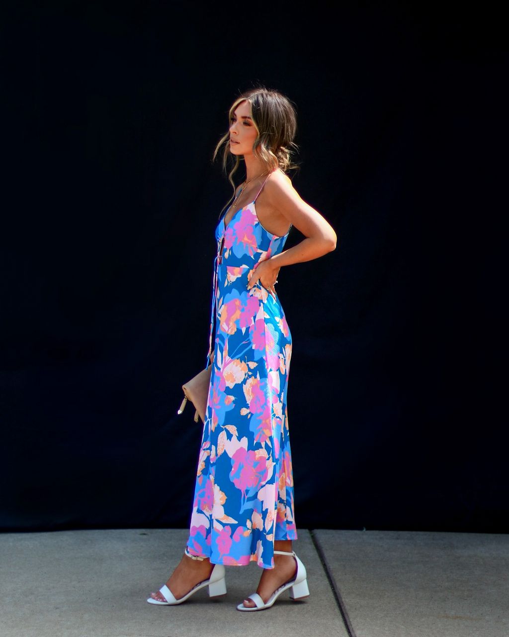 Kaiya Tropical Print Midi Dress - Blue/Multi - SALE sold by Vici product image thumbnail 5
