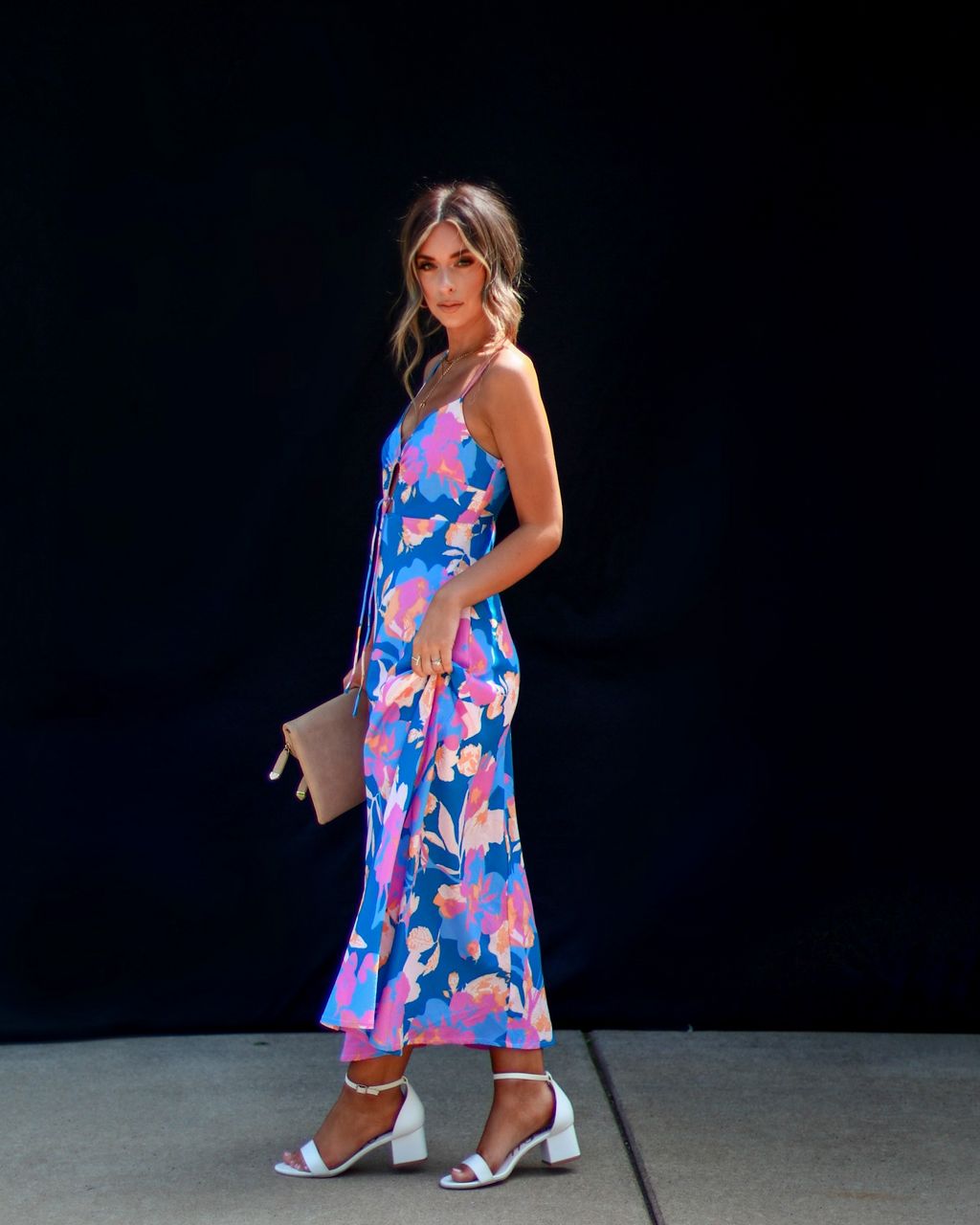 Kaiya Tropical Print Midi Dress - Blue/Multi - SALE sold by Vici product image thumbnail 3