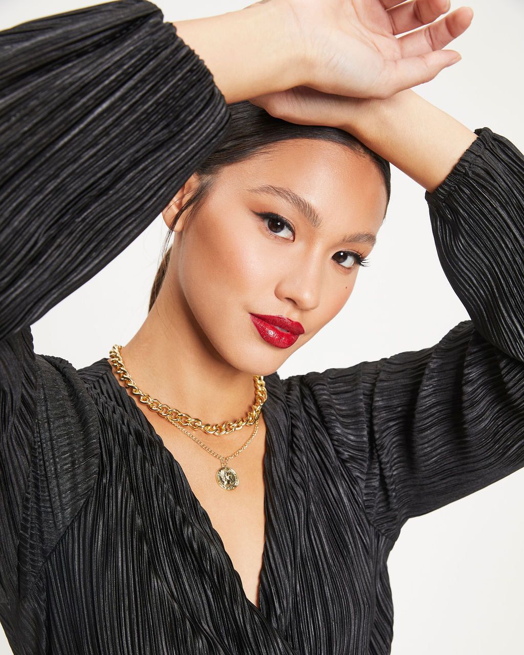 Beyond Imagination Plisse Wrap Mini Dress sold by Vici product image thumbnail 3