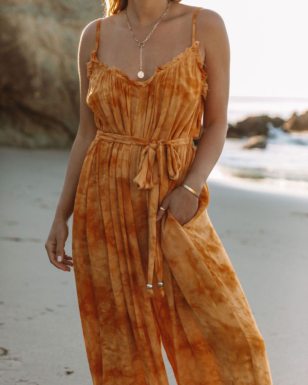 Rosally Pocketed Tie Dye Jumpsuit - Sunflower - FINAL SALE sold by Vici product image thumbnail 4