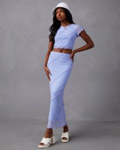 Markella Lettuce Trim Crop Top - Lavender - FINAL SALE sold by Vici
