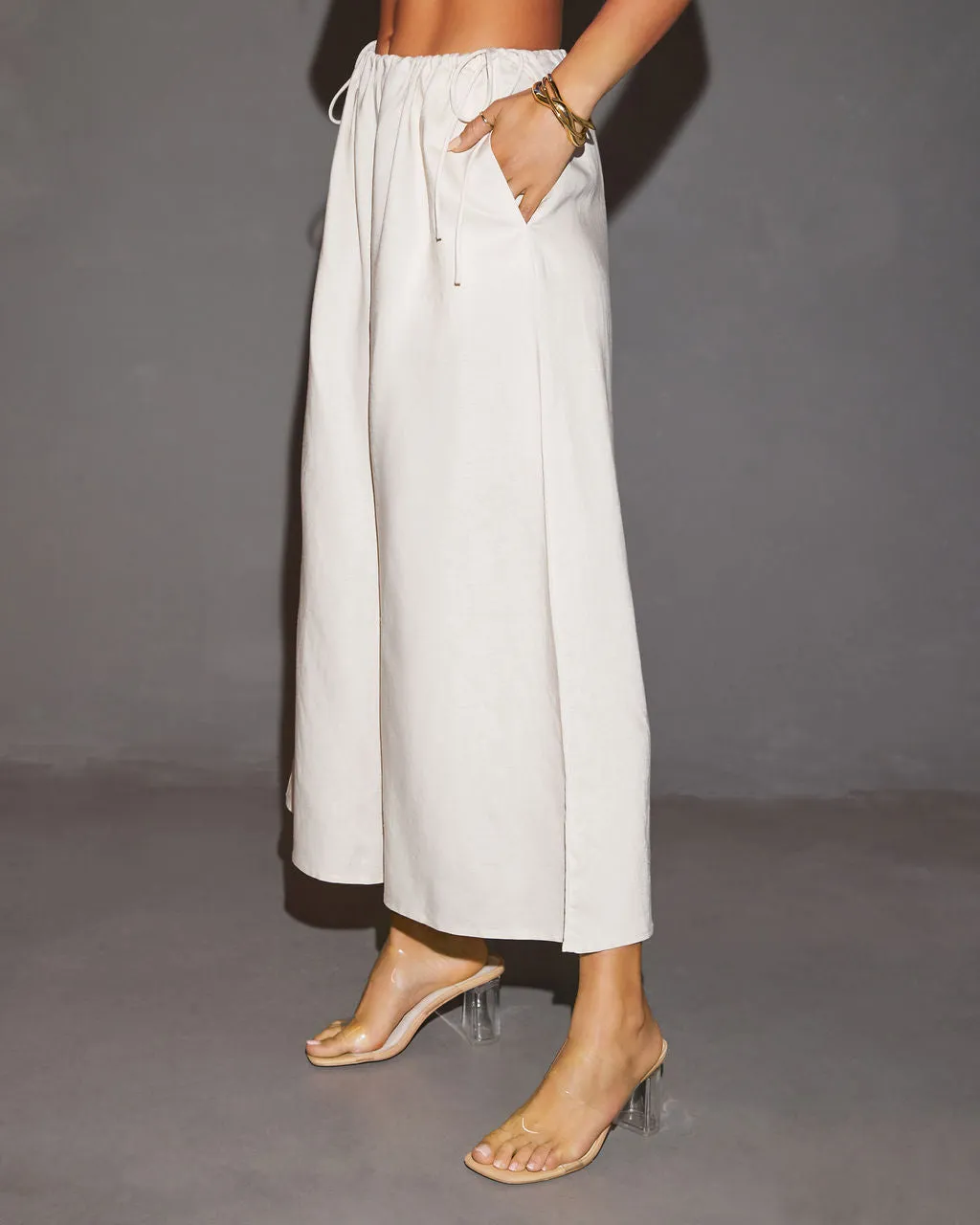 Nora Linen Side Tie Relaxed Pants sold by Vici product image thumbnail 3