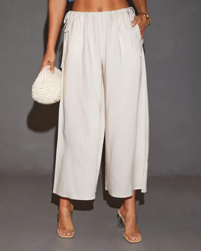 Nora Linen Side Tie Relaxed Pants sold by Vici