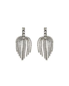 Phantom Chandelier Fringe Drop Earrings - Silver - SALE sold by Vici