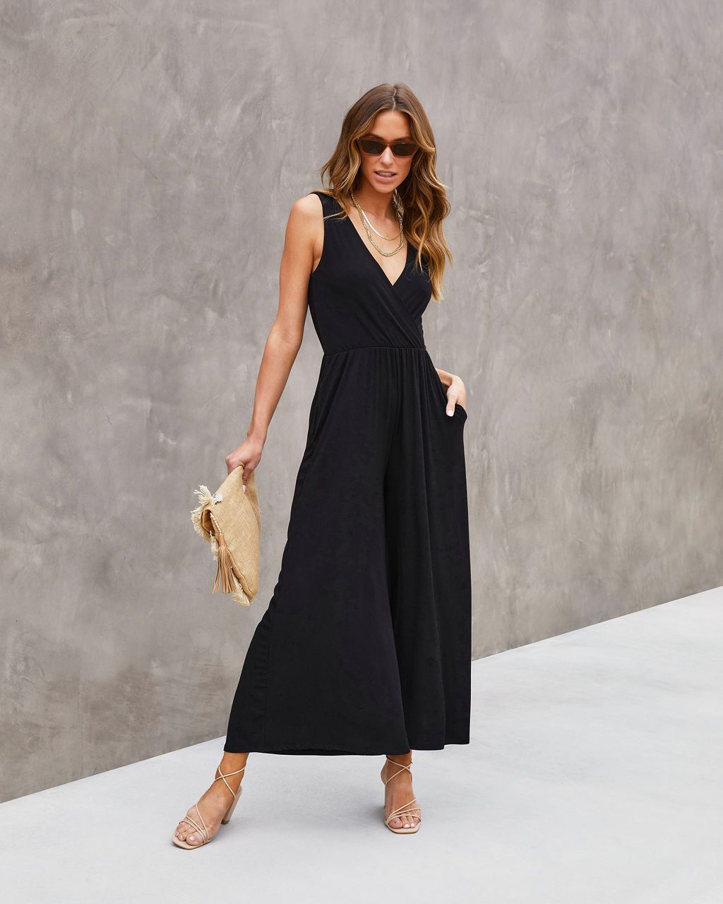 Daphne Pocketed Wide Leg Jumpsuit - Black - FINAL SALE sold by Vici product image thumbnail 7