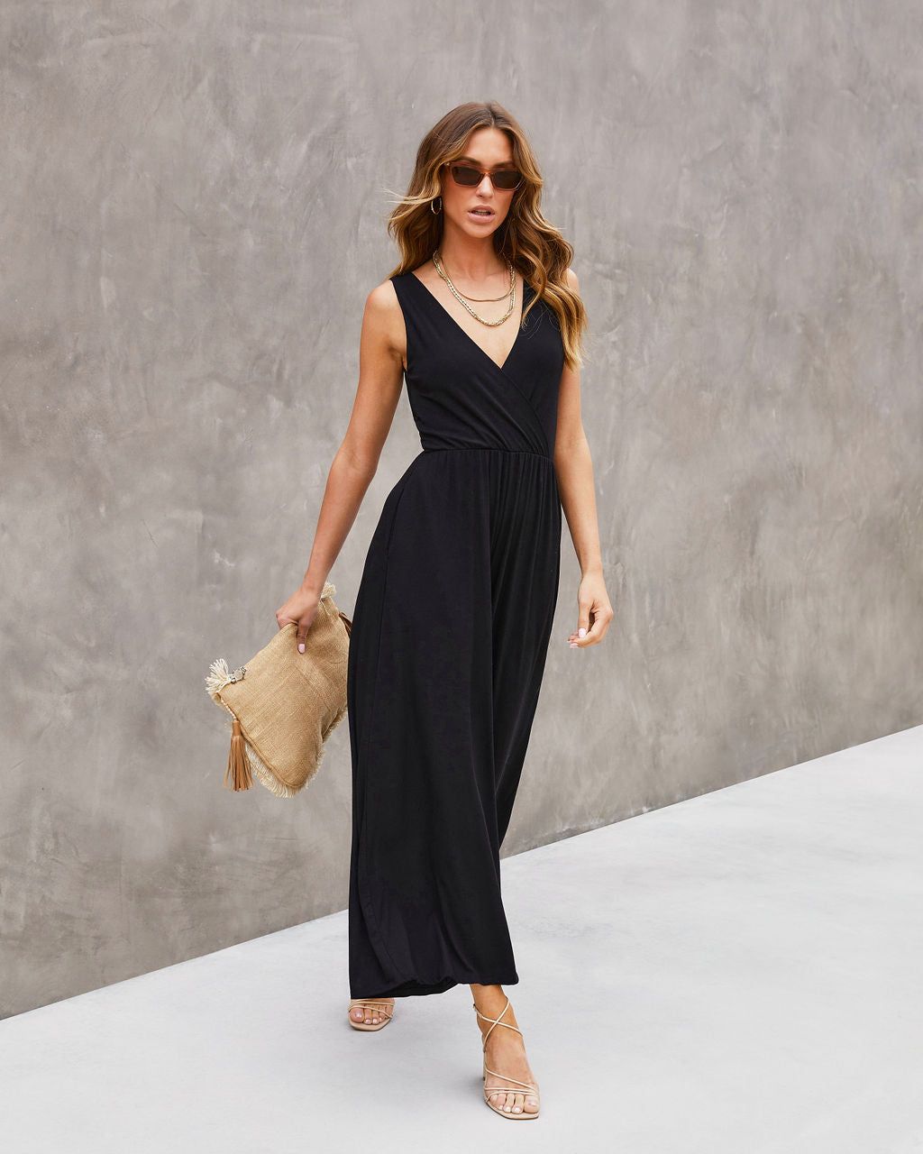 Daphne Pocketed Wide Leg Jumpsuit - Black - FINAL SALE sold by Vici product image thumbnail 5
